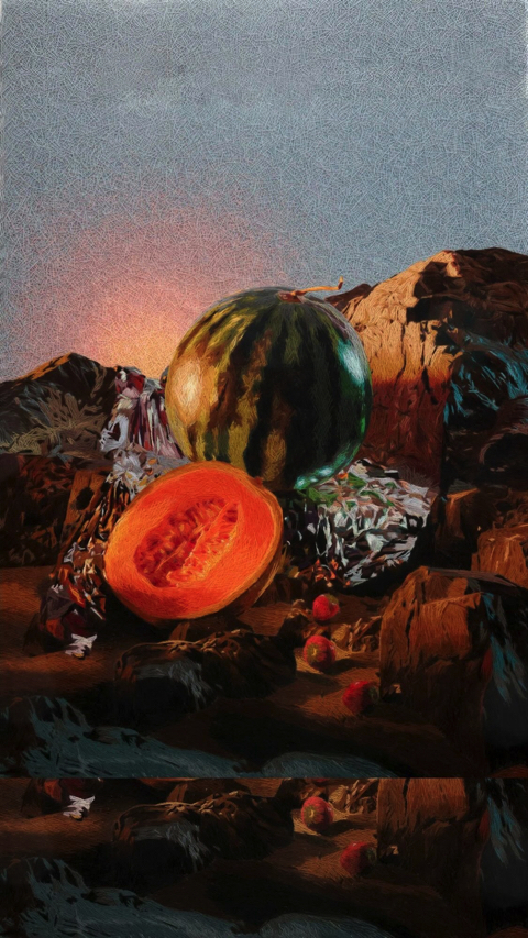 油絵のような刺繍絵画