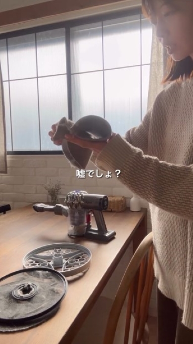 ほこりを持つ女性