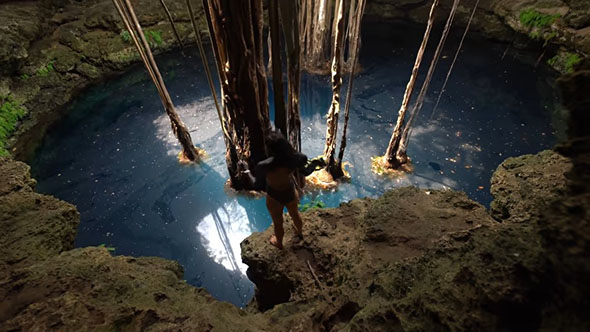 フリーダイビング・飛び込むシーン