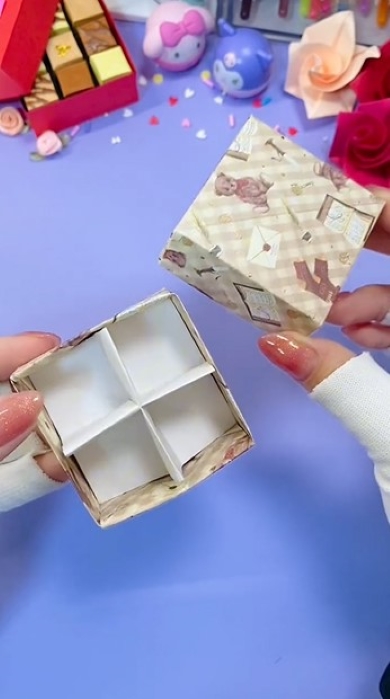 完成した仕切り付きボックス