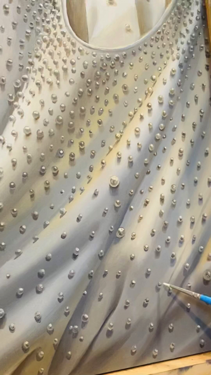 本物のレースのような油絵