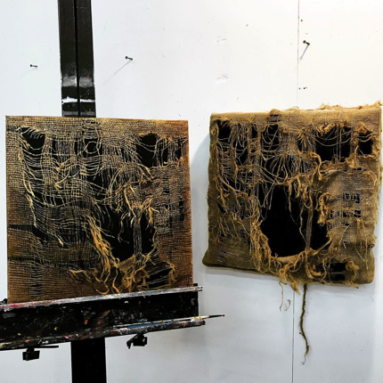 本物のレースのような油絵