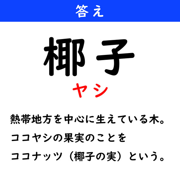 漢字クイズ　難読漢字　椰子