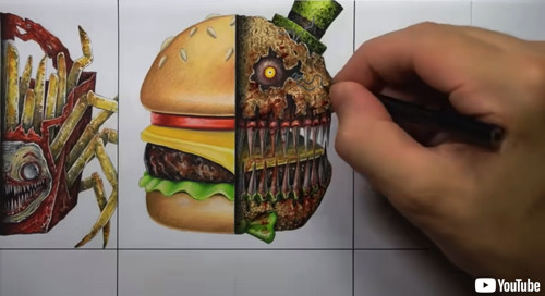 食べ物の絵文字が恐怖画に