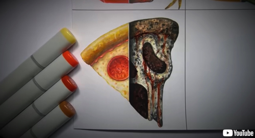 食べ物の絵文字が恐怖画に