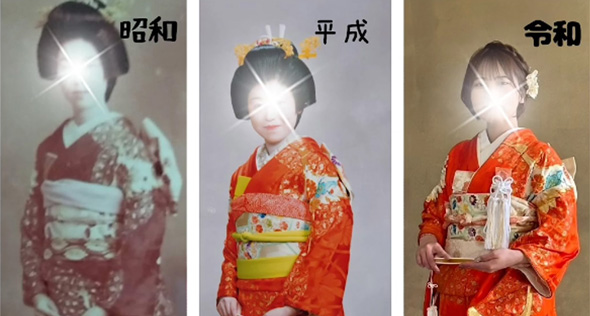3世代 花嫁衣装 着物 ネイル お嫁 昭和 平成 令和 和装 前撮り