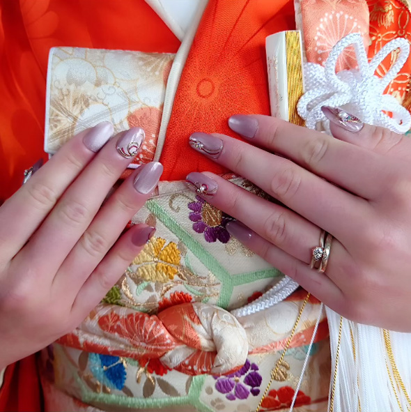 3世代 花嫁衣装 着物 ネイル お嫁 昭和 平成 令和 和装 前撮り