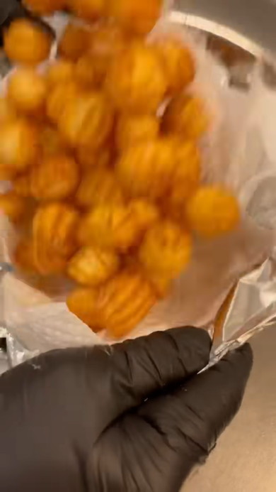 「ひとくちチュロス」の調理工程