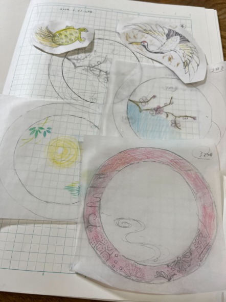 「松竹梅鶴亀文」アイシングクッキーのデザイン画2