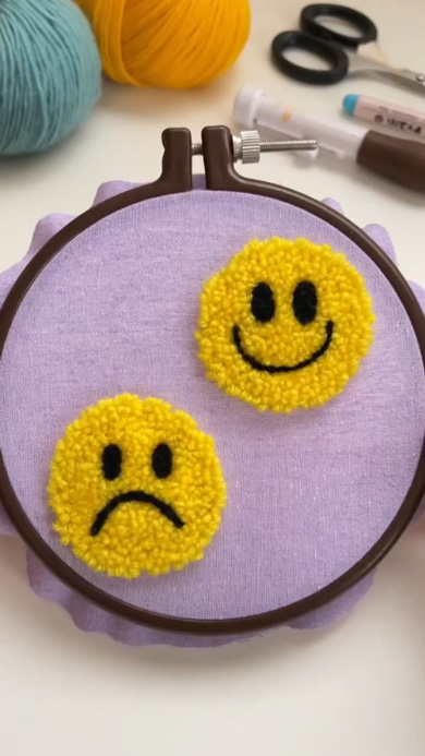 パンチニードルでニコちゃん作成