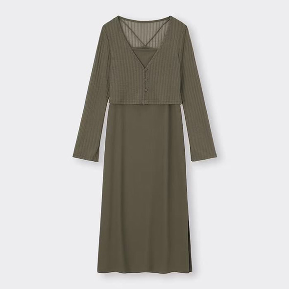 GU 新作 キャミワンピ 全色 着てみた コーデ 2ピースキャミソールワンピース