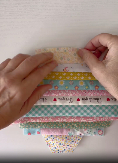 はぎれ布の幅はバラバラでもかわいい