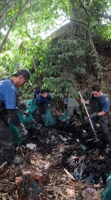 掃除 川 クリーニング