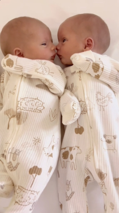 交互にしゃっくりする双子