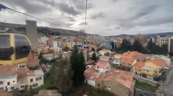 ボリビア　ロープウェイ　タイムラプス