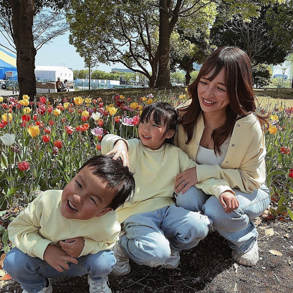 親子で黄色コーデ
