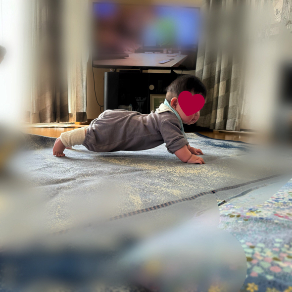 プランクをする赤ちゃん
