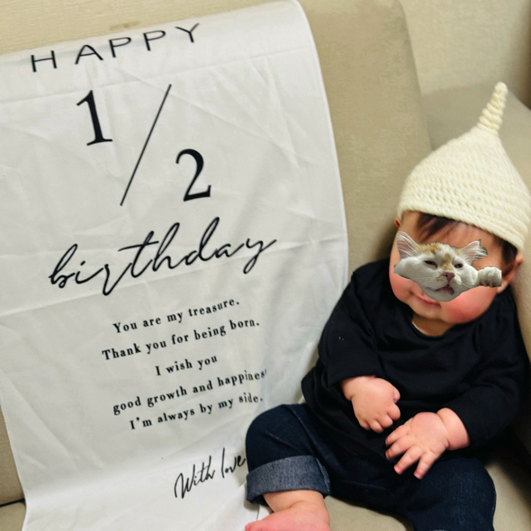 とんがり帽子でお祝い