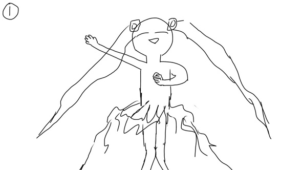 ラフ画 絵師 楽曲 イラスト 完成品 ビフォーアフター