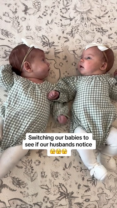 赤ちゃんを入れ替えて父親たちが気付くか試す動画