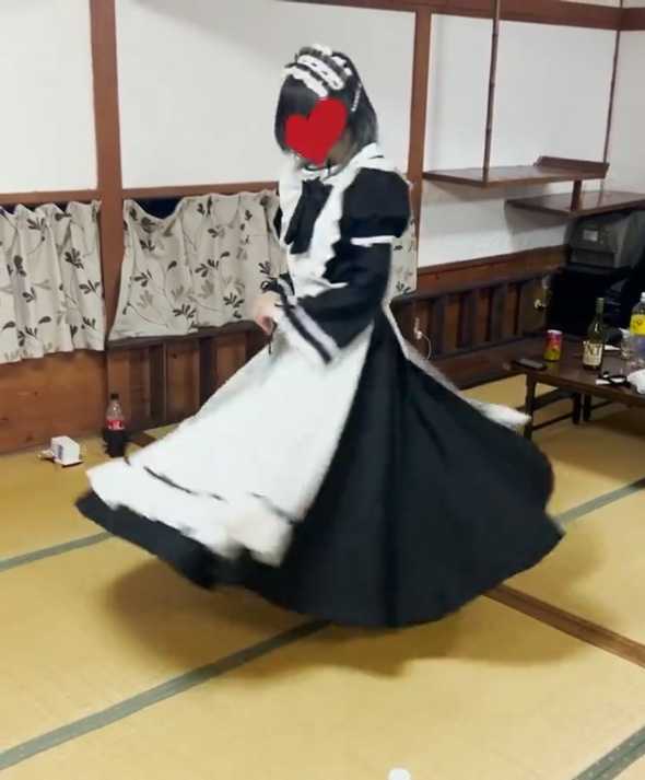 全円 スカート ふわっと 自作 かわいい ふんわり 回転 回る 座って 広げる