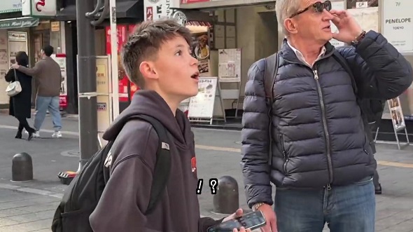 スペインから初来日した家族に東京案内