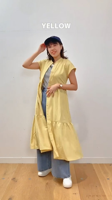 GU 新作 ワンピース 春服 全色 着てみた バンドカラーシャツワンピース 半袖