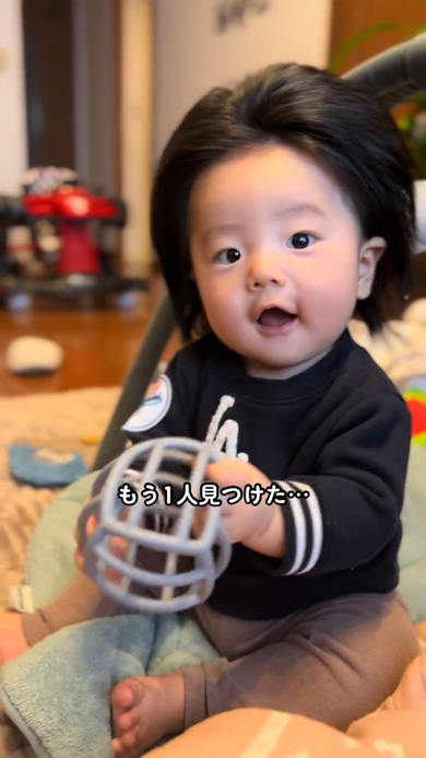 多毛赤ちゃんの寝癖