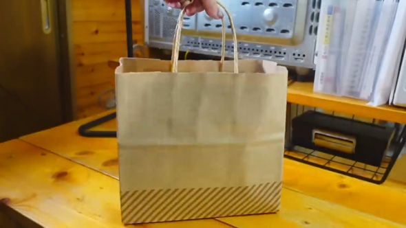 ギフトバッククラフトストライプ