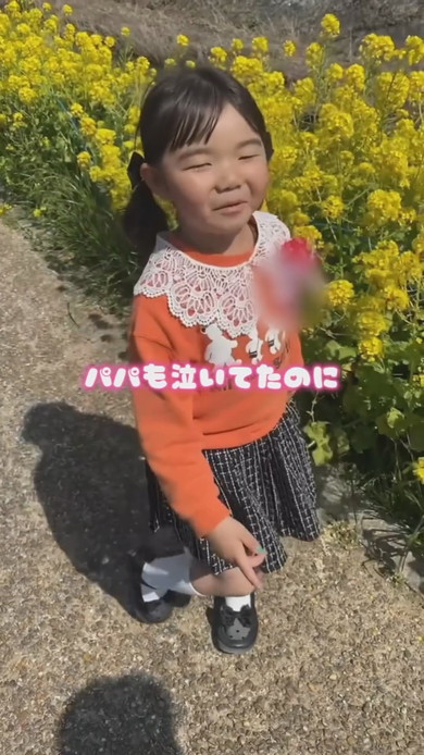 卒園式の感想を話す娘