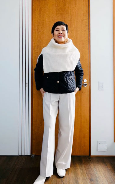 GUタックワイドパンツコーデ