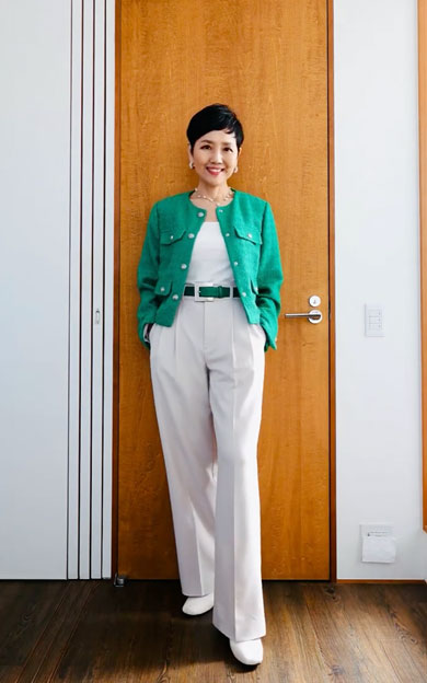 GUタックワイドパンツコーデ