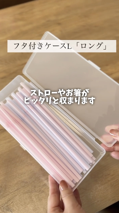 セリア収納ツール「フタ付きケースL『ロング』」