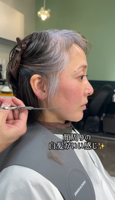 白髪ヘアのイメチェン