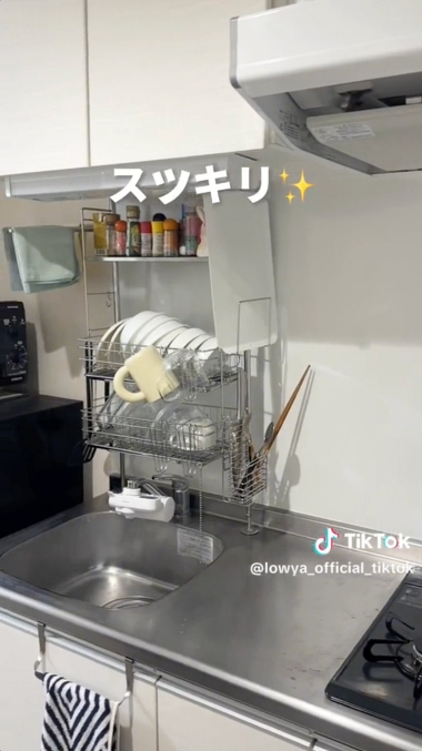 キッチン 水切りラック 収納力