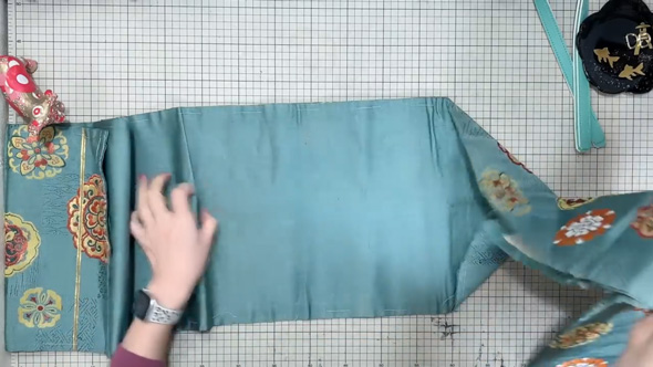 名古屋帯から手提げとショルダーを作る