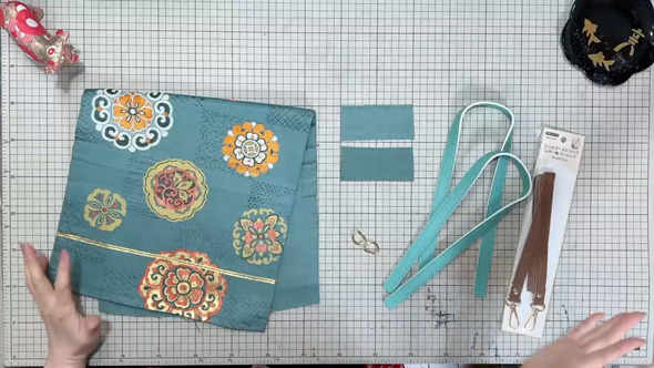 名古屋帯から手提げとショルダーを作る