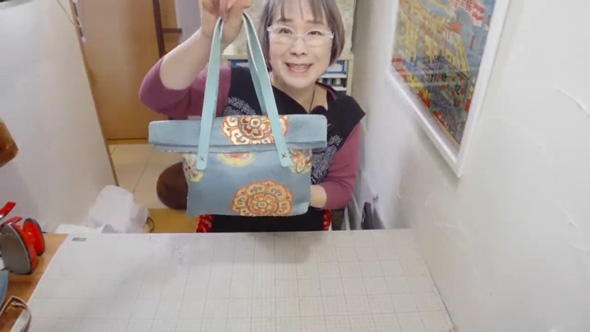 名古屋帯から手提げとショルダーを作る