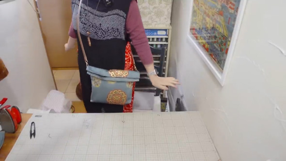 名古屋帯から手提げとショルダーを作る