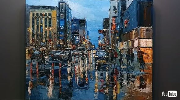 油絵:秋雨の町風景 楽天市場】風景の絵 絵画 油絵 アートパネル開業祝い 開院祝い