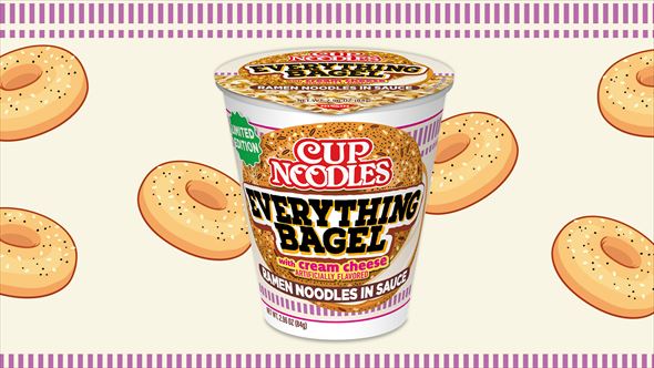 Cup Noodles Everything Bagel with Cream Cheese