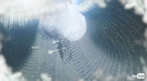 タイヤに液体窒素を入れてみたら