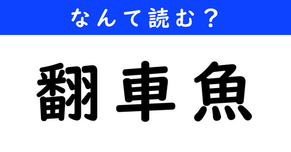 漢字クイズ　難読漢字　翻車魚