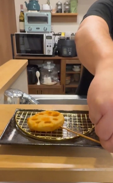 きれいに揚がったレンコン