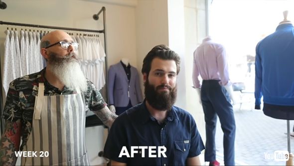 ヒゲ 1年間 伸ばし続けた 男性 動画 ビフォーアフター 変化