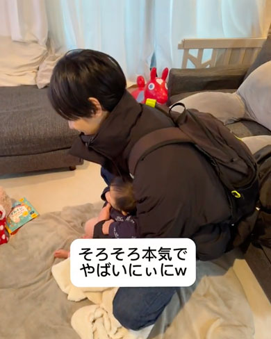 お兄ちゃんと離れたくない1歳妹