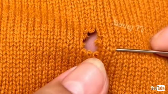 ニットの穴の修繕方法