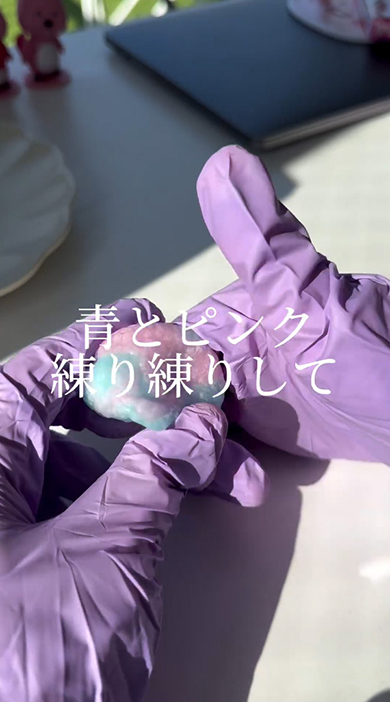 まとまってきたさくらんぼ餅