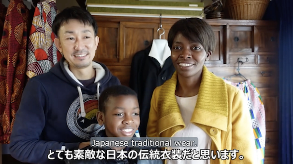マラウイ人女性がキモノ初体験