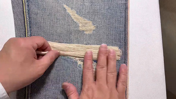 ジーンズの修理・